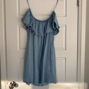 ZARA off the shoulder denim dress!